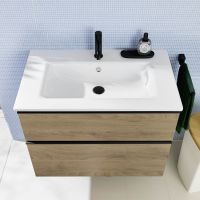 Vorschau: Burgbad Eqio Slim Badmöbel-Set 82cm mit LED-Spiegelschrank, Waschtisch & Unterschrank
