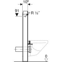 Vorschau: Geberit Monolith Sanitärmodul Steinzeug für Wand-WC, 101cm