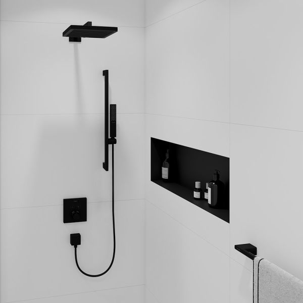 Hansgrohe Pulsify E Brauseset 100 1jet EcoSmart 8l/min mit Brausestange 65cm, schwarz matt