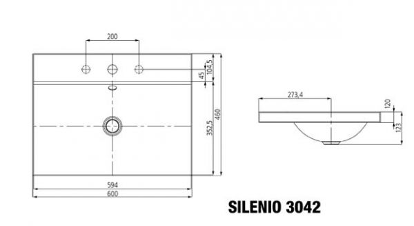 Kaldewei Silenio Aufsatzwaschtisch 60x46x12cm, mit Perl-Effekt, Modell 3042