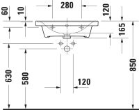 Vorschau: Duravit D-Neo Waschtisch rechteckig 60x48cm, mit Überlauf, ohne Hahnloch, weiß 2367600060