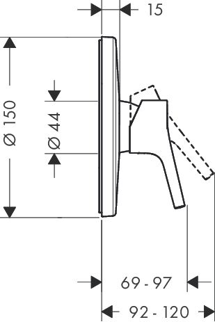 Hansgrohe Talis S Einhebel-Brausemischer Unterputz, chrom