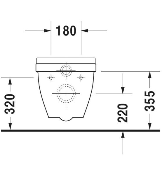 Duravit Starck 3 Wand-WC 48x36,5cm, oval, WonderGliss, weiß