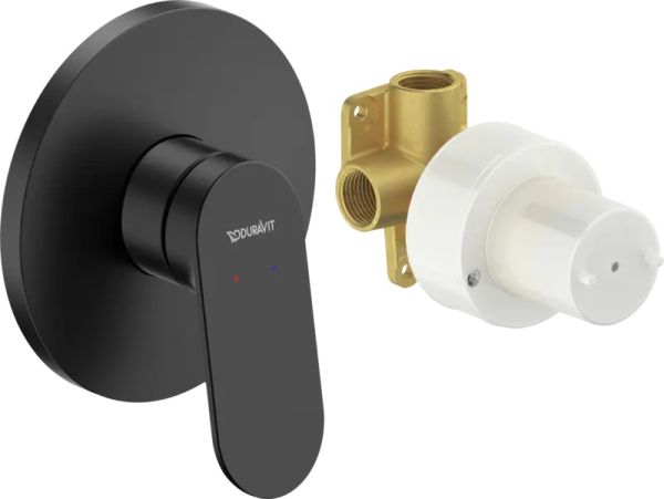 Duravit Wave Einhebelmischer Unterputz Set rund, schwarz matt WA4210007046