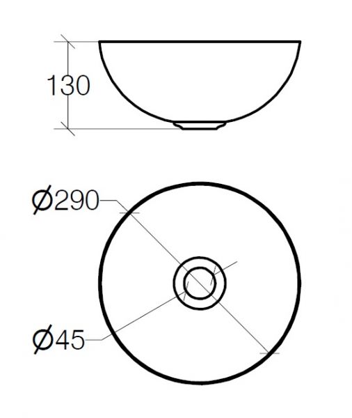 lineabeta ACQUAIO Aufsatzwaschtisch rund, Ø 29cm, edelstahl poliert
