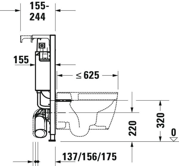 Duravit DuraSystem Installationselement Trockenbau für WC Standard, 50x84cm