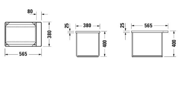 Duravit Dura Square Metallkonsole Wandhängend, zu Waschtisch 235650, chrom 0031331000