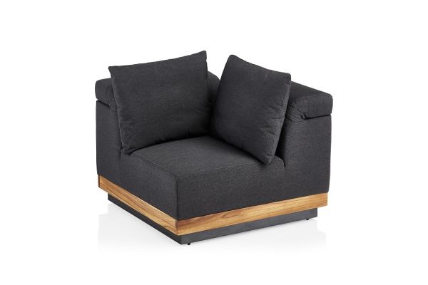 KETTLER ROYAL PLATFORM Sofa-Lounge-Set 4-teilig, Sunbrella®, anthrazit/ teakholz
