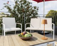 Vorschau: KETTLER DINING DIAMOND Lounge 2er Bank Sunbrella®, weiß matt/ natte linen