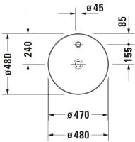 Vorschau: Duravit Cape Cod Aufsatzbecken Ø48cm weiss matt 2328483200