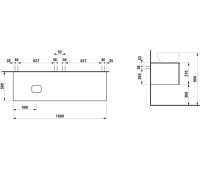 Vorschau: Laufen IL BAGNO ALESSI One Schubladenelement 1600, Ausschnitt links, zu WT H81897 5/6/7/8