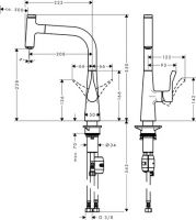 Vorschau: Hansgrohe Metris Select Einhebel-Küchenmischer 240 mit Ausziehauslauf, edelstahl finish