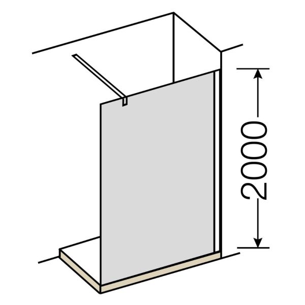 Provex Modula MR-1 Walk-In Duschwand mit Stützstange