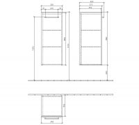Vorschau: Villeroy&Boch Avento Seitenschrank mit 1 Tür, Türanschlag rechts, Technische Beschreibung A89501