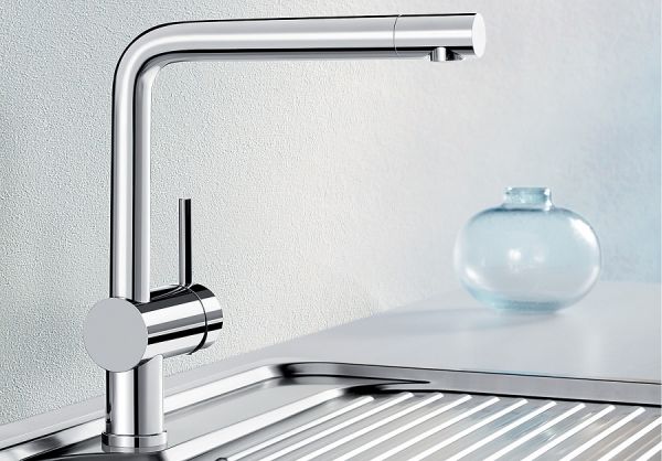 Blanco Linus Küchen-Einhebelmischer, Niederdruck, metallische Oberfläche, chrom