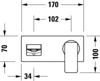 Vorschau: Duravit Manhattan Einhebel-Waschtischarmatur Unterputz für Wandmontage, schwarz MH1070004046