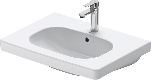 Duravit D-Code Waschtisch rechteckig 65x48,5cm, mit 1 Hahnloch und Überlauf, weiß 03426500002