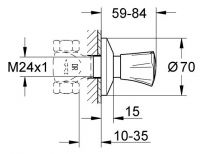 Vorschau: Grohe Costa L Unterputz-Ventil Oberbau, Einbautiefe 10-35 mm, Markierung rot, chrom
