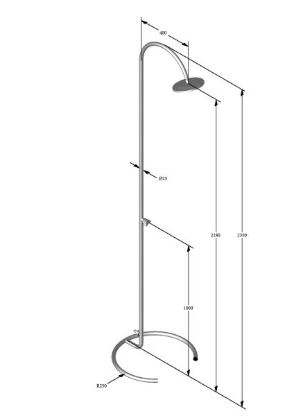 Ideal Marlin Gartendusche Kaltwasser, freistehend, edelstahl poliert