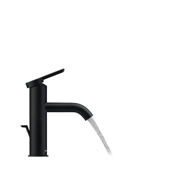 Duravit C.1 Einhebel-Waschtischmischer M mit Zugstangen-Ablaufgarnitur, schwarz matt