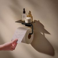 hansgrohe AddStoris S Papierrollenhalter mit Ablage, schwarz matt 41789670