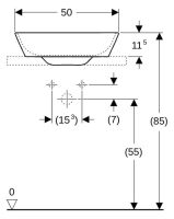Vorschau: Geberit ONE Aufsatzwaschtisch Schalenform 50x43cm, CleanDrain