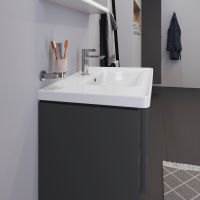 Vorschau: Duravit D-Neo Waschtisch rechteckig 80x48cm, mit Hahnloch und Überlauf, Becken rechts, weiß