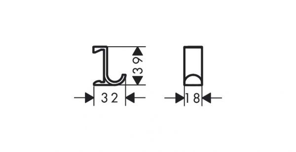 Hansgrohe WallStoris Handtuchhaken breit, mattschwarz 27914670