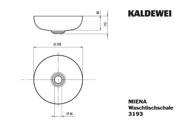Kaldewei Miena Waschtisch-Schale rund Ø31cm, mit Perl-Effekt, Mod. 3193 911406003001