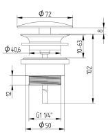 Vorschau: Avenarius Universal Design-Schaftventil rund DN32 Ø 72mm, ohne Verschluß, chrom