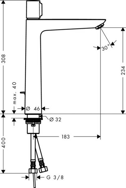 Hansgrohe Talis Select E Einhebel-Waschtischmischer 240 mit Ablaufgarnitur, chrom