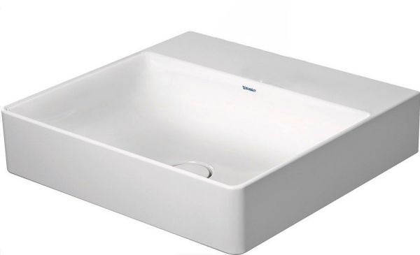 Duravit DuraSquare Waschtisch rechteckig 50x47cm, ohne Hahnloch, ohne Überlauf, WonderGliss, weiß