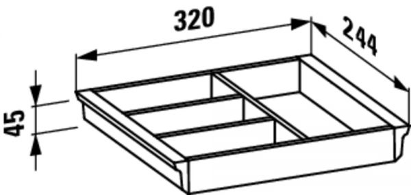 Laufen Space VAL Ordnungssystem für Waschtischunterbauten für Schubladen und Trolley, 32x24,4cm_1