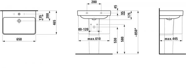 Laufen Pro S Waschtisch 65x46,5cm, weiß