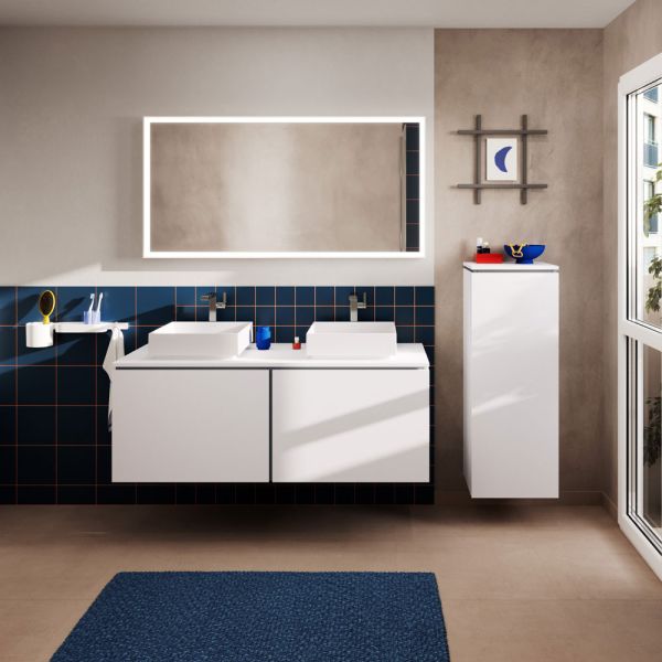 hansgrohe Xilesa E Konsole 137,5x55cm für 2 Aufsatzwaschtische ohne Hahnloch