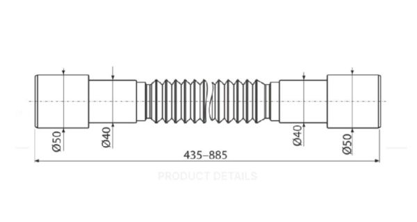 Riho flexibler reduzierbarer Schlauch 50-40mm 208852