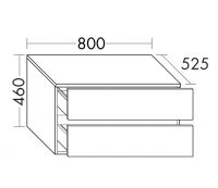 Vorschau: Burgbad Cube Unterschrank 80x52,5cm, 2 Auszüge