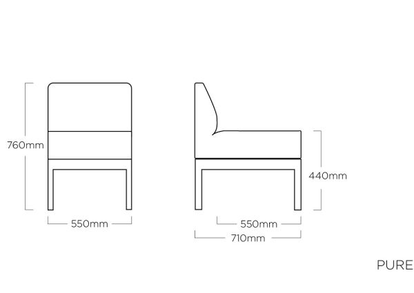 KETTLER PURE City-Line Mittelteil, Sunbrella®, anthrazit/ sooty 0107039-7000