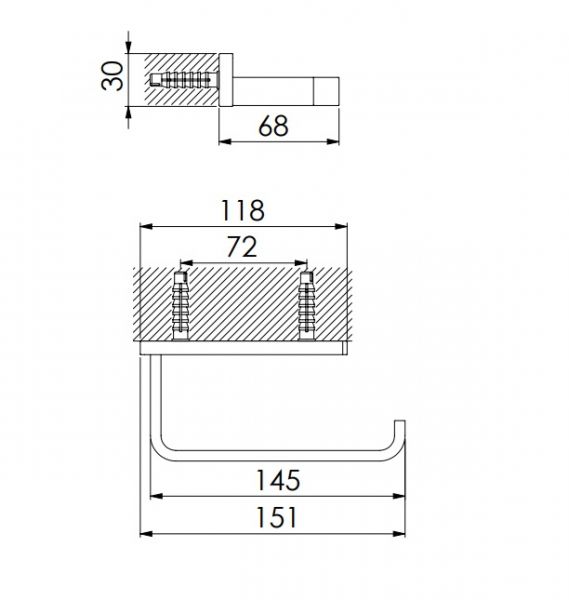 Steinberg Serie 450 Papierhalter ohne Deckel, matt black 4502800 S