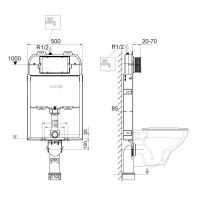 Vorschau: Kludi UNIFIX Unterputz-Spülkasten mit Halbrahmen für Wand-WC 79108