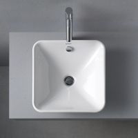 Vorschau: Duravit Bacino Aufsatzbecken 42x42cm quadratisch, mit Überlauf, ohne Hahnloch, weiß 0333420000