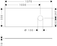 Vorschau: hansgrohe Xevolos E Konsole 137x55cm mit Ausschnitt rechts für Aufsatzwaschtisch ohne Hahnloch