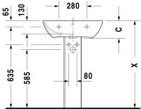 Vorschau: Duravit ME by Starck Waschtisch 60x46cm, mit Überlauf, ohne Wondergliss, weiß 2335600000
