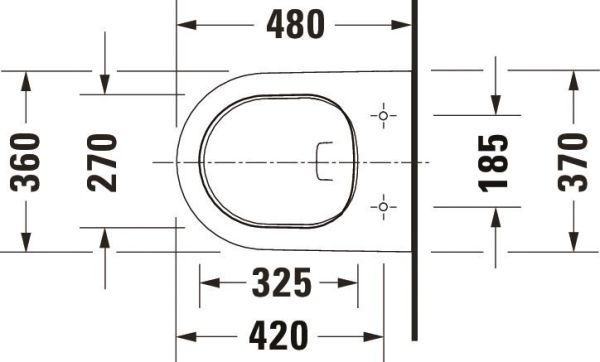 Duravit D-Neo Compact Wand-WC 48x37cm, rimless, Durafix, weiß