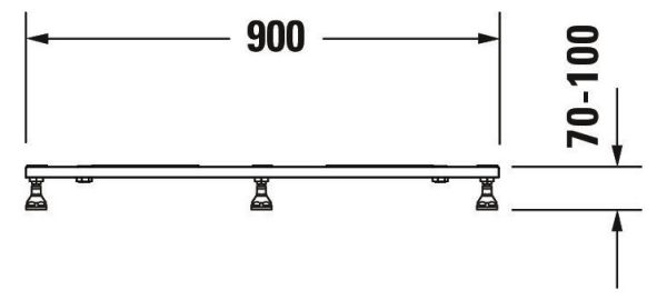 Duravit Tempano Fußgestell höhenverstellbar 70 - 100mm 900x900x85mm
