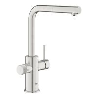 Vorschau: Grohe Blue Pure Minta Einzelarmatur, herausziehbarer L-Auslauf mit Filterfunktion supersteel 30601DC0 1