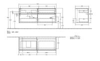 Vorschau: Villeroy&Boch Collaro Waschtischunterschrank passend zu Aufsatzwaschtisch 4A336G, 4 Auszüge, 140cm, techn Zeichnung