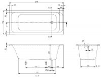 Vorschau: Villeroy&Boch Architectura Rechteck-Badewanne 170x75cm