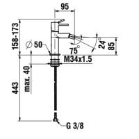 Vorschau: Laufen Meda Einhand-Bidetmischer, titanschwarz matt