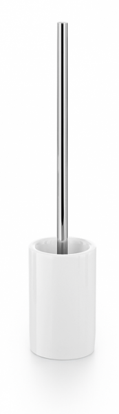 lineabeta SKOATI Toilettenbürstengarnitur aus weißem Porzellan, Standmodell, chrom/weiß